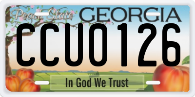 GA license plate CCU0126