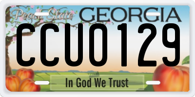 GA license plate CCU0129