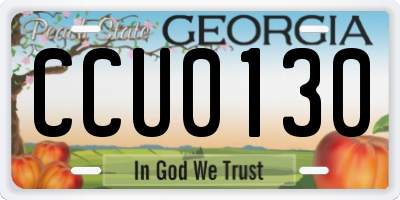 GA license plate CCU0130