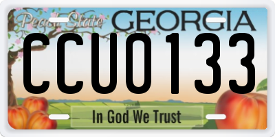 GA license plate CCU0133
