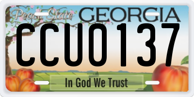 GA license plate CCU0137