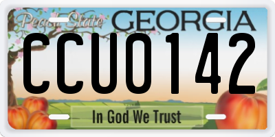 GA license plate CCU0142