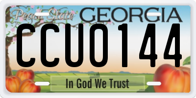GA license plate CCU0144