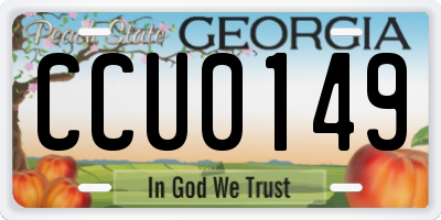 GA license plate CCU0149