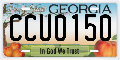 GA license plate CCU0150