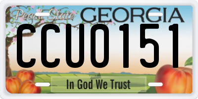 GA license plate CCU0151