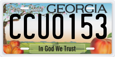 GA license plate CCU0153