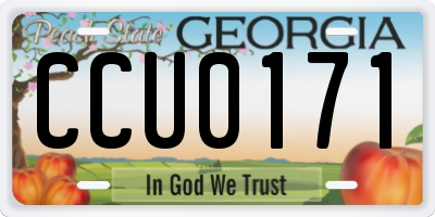 GA license plate CCU0171