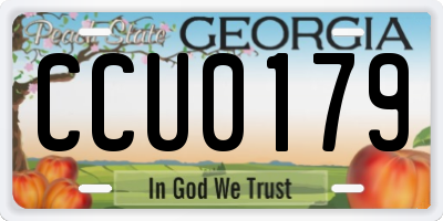 GA license plate CCU0179