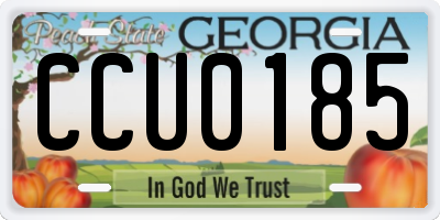 GA license plate CCU0185