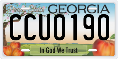 GA license plate CCU0190