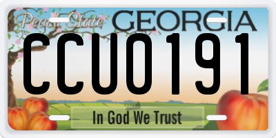 GA license plate CCU0191