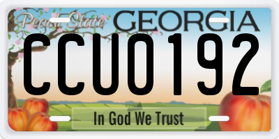 GA license plate CCU0192