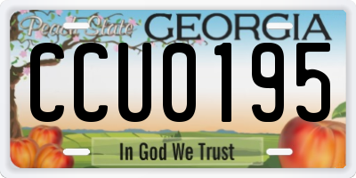 GA license plate CCU0195