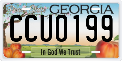 GA license plate CCU0199