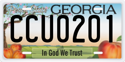 GA license plate CCU0201