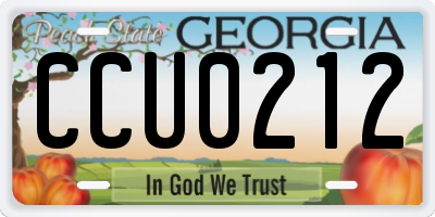 GA license plate CCU0212