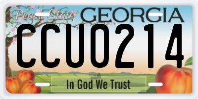 GA license plate CCU0214