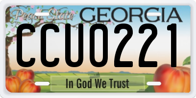GA license plate CCU0221