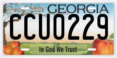 GA license plate CCU0229