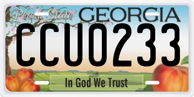 GA license plate CCU0233