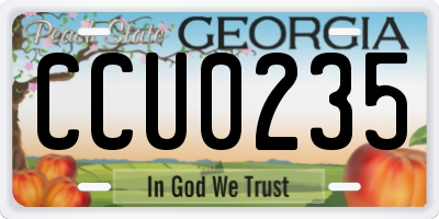 GA license plate CCU0235