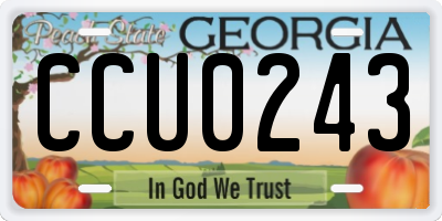 GA license plate CCU0243