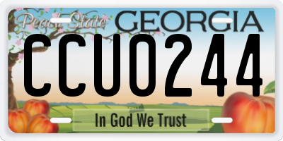 GA license plate CCU0244