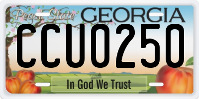 GA license plate CCU0250