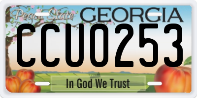 GA license plate CCU0253