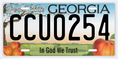 GA license plate CCU0254