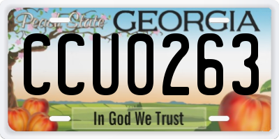 GA license plate CCU0263