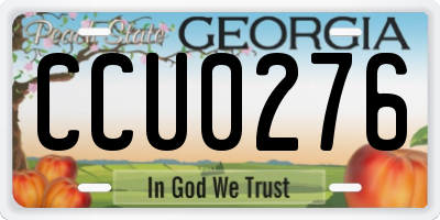 GA license plate CCU0276