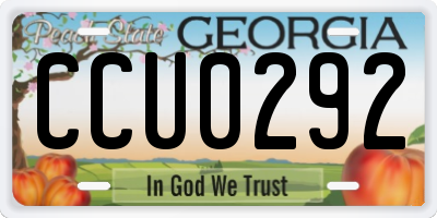 GA license plate CCU0292