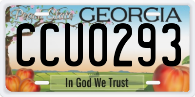 GA license plate CCU0293