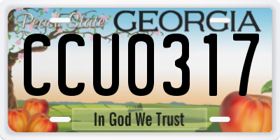 GA license plate CCU0317
