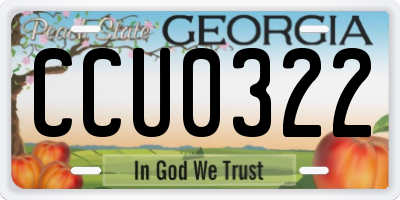GA license plate CCU0322