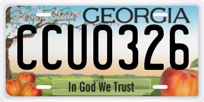 GA license plate CCU0326