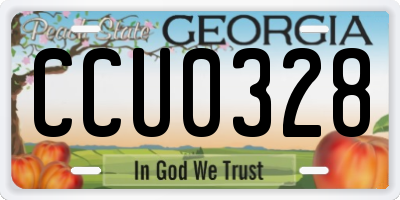 GA license plate CCU0328
