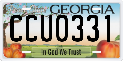 GA license plate CCU0331