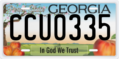 GA license plate CCU0335