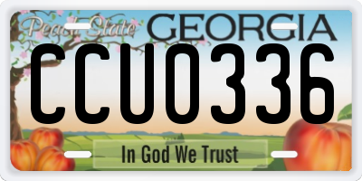 GA license plate CCU0336