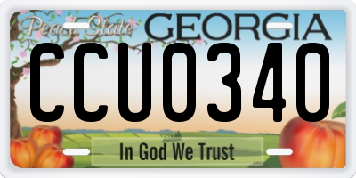GA license plate CCU0340