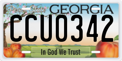 GA license plate CCU0342