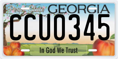 GA license plate CCU0345