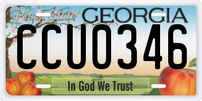 GA license plate CCU0346