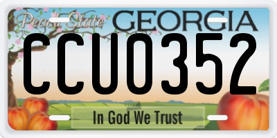 GA license plate CCU0352