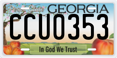 GA license plate CCU0353