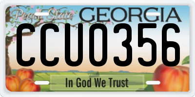 GA license plate CCU0356