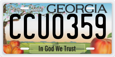 GA license plate CCU0359